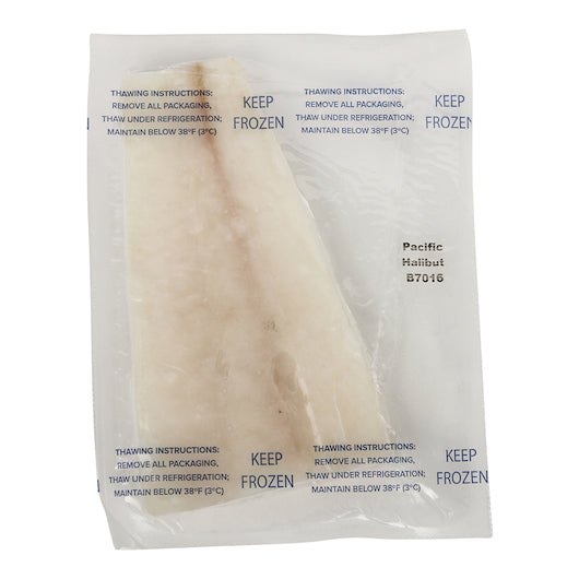 Trident Seafoods 6 Ounce Boneless Vacuum Packed Raw Halibut Loin Fillet 10 Pound Each - 1 Per Case.