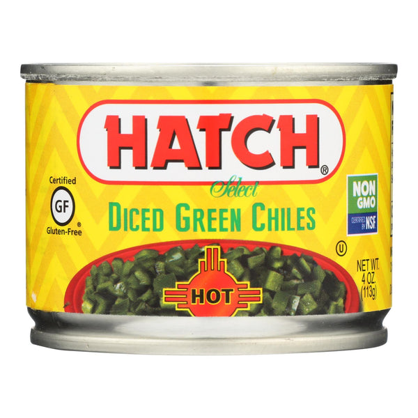Hatch Chili Hatch Diced Hot green Chilies - Diced Green Chiles - Case of 24 - 4 Ounce.