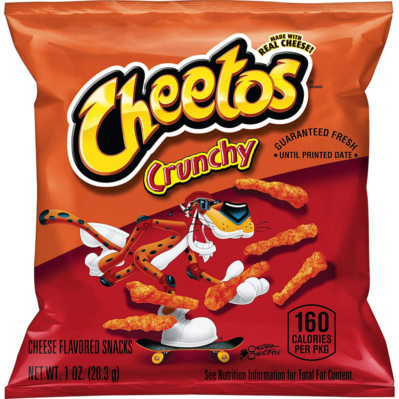 Cheetos Crunchy Cheese Flavored Snacks Plastic Bag 1 Ounce Size - 104 Per Case.