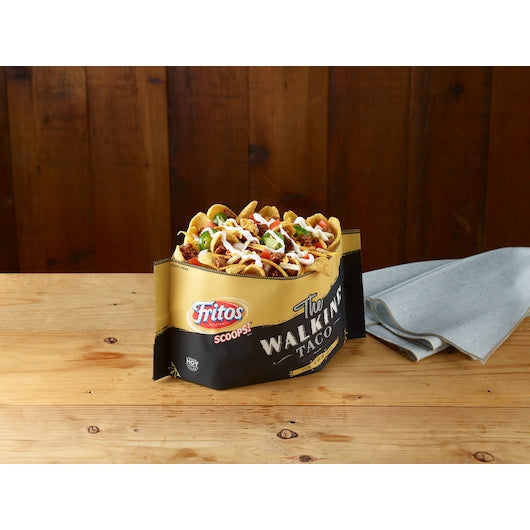 Fritos Scoops Corn Chips The Walking Taco Plastic Bag 3.5 Ounce Size - 18 Per Case.