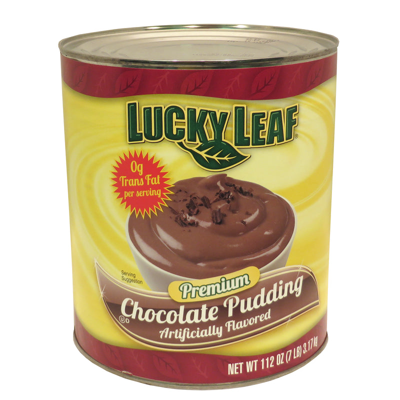 Lucky Leaf Premium Chocolate Pudding Trans Fat Per Serving Cans 112 Ounce Size - 6 Per Case.