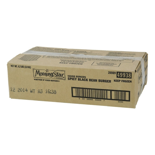 Morningstar Farms Veggie Burgers Spicy Black Bean Child Nutrition Label 2.9 Ounce Size - 48 Per Case.