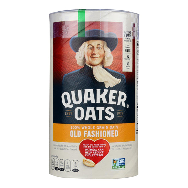 Quaker 100% Whole Grain Old Fashioned Oats  - Case of 12 - 18 Ounce