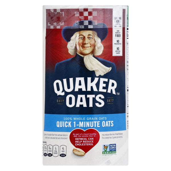 Quaker 100% Natural Whole Grain Oatmeal - Case of 12 - 18 Ounce