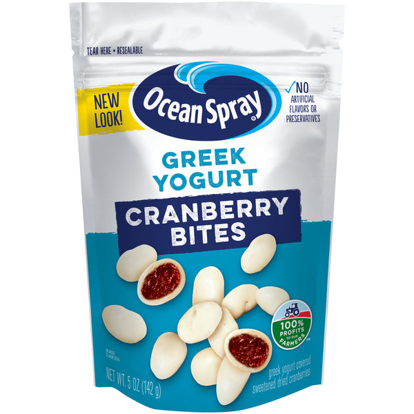 Ocean Spray Craisins Greek Yogurt Covered 5 Ounce Size - 12 Per Case.