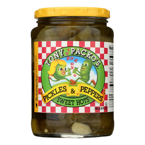Tony Packo's, Pickles & Peppers, Sweet Hots - Case of 12 - 24 Ounce