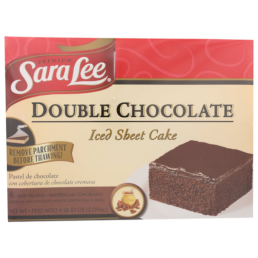 Sara Lee Sheet Iced Double Chocolate Cake 74 Ounce Size - 4 Per Case.