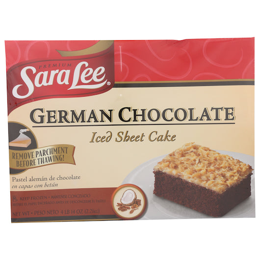 Sara Lee Iced 12X16 Sheet German Chocolate Cake 75 Ounce Size - 4 Per Case.