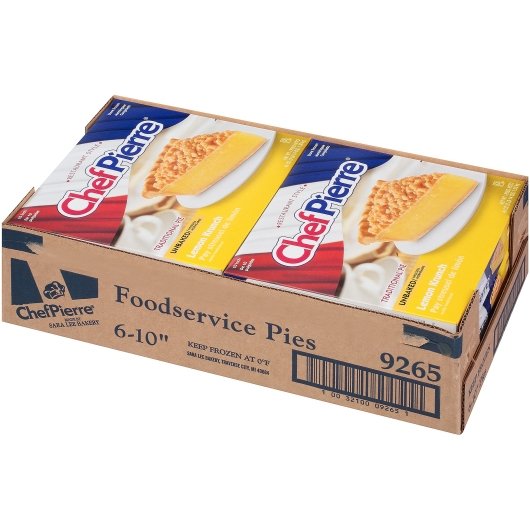 Chef Pierre Lemon Crunch Unbaked 10" Pie 46 Ounce Size - 6 Per Case.