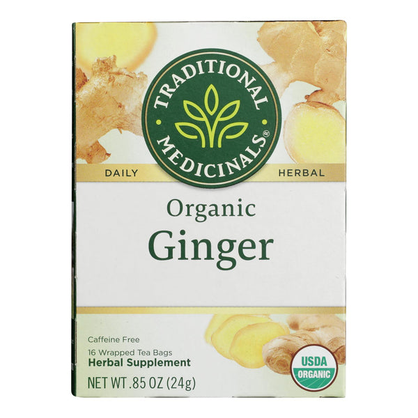 Traditional Medicinals Organic Ginger Herbal Tea - 16 Tea Bags - Case of 6