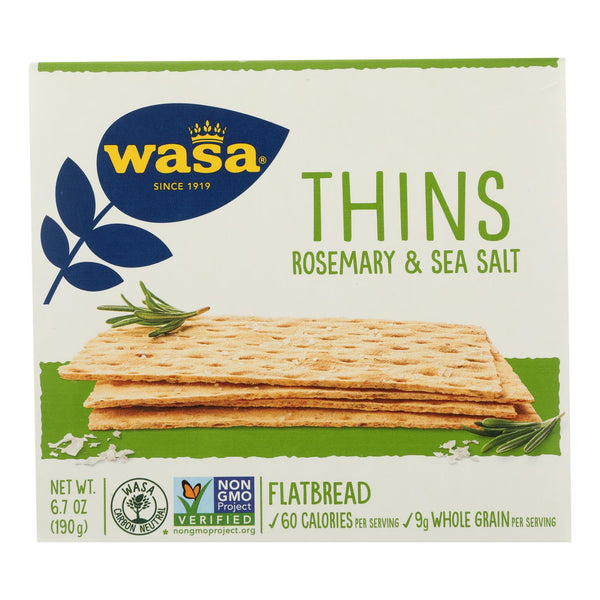Wasa Rosemary & Salt Flatbread Thins - Case of 10 - 6.7 Ounce