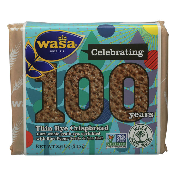 Wasa Crispbread - Crispbread Thin Rye 100 - Case of 12 - 8.6 Ounce