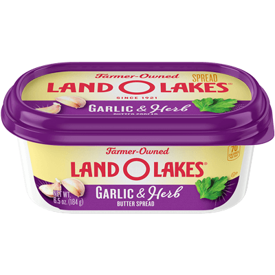 Land-O-Lakes® Garlic & Herb Butter Spread 6.5 Ounce Size - 12 Per Case.