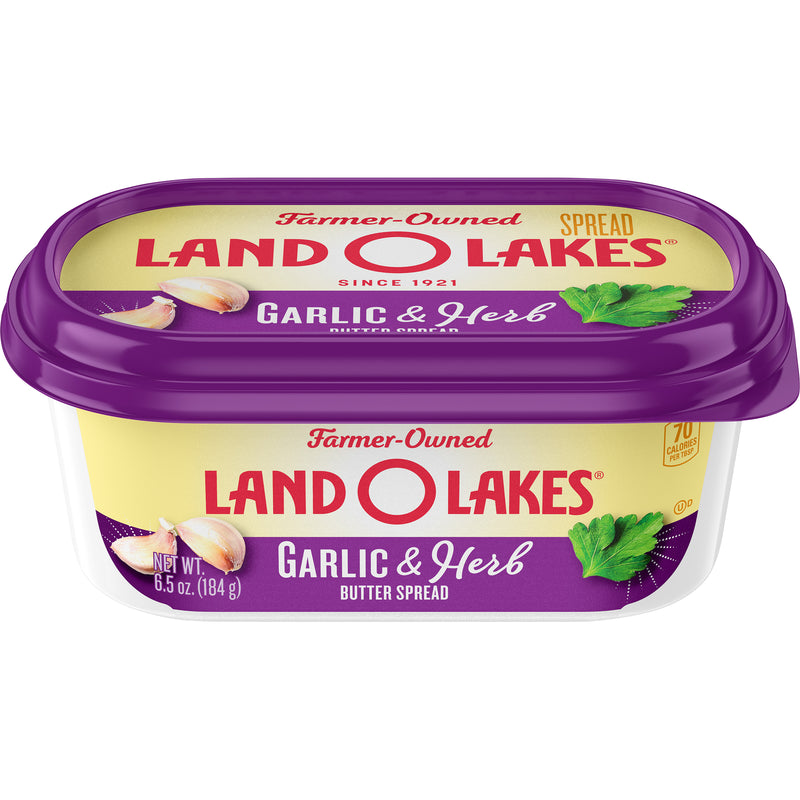 Land-O-Lakes® Garlic & Herb Butter Spread 6.5 Ounce Size - 12 Per Case.
