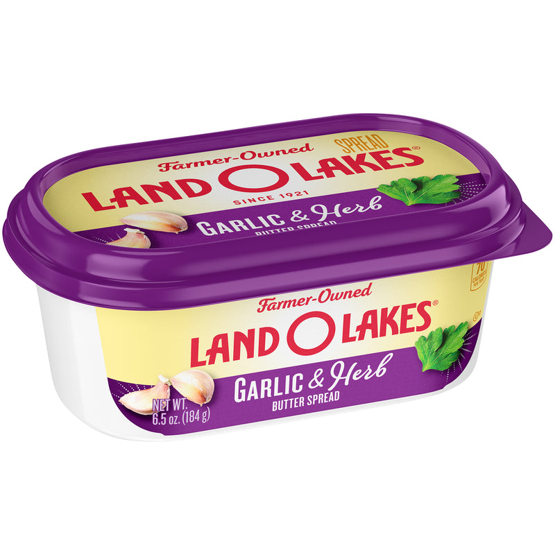 Land-O-Lakes® Garlic & Herb Butter Spread 6.5 Ounce Size - 12 Per Case.