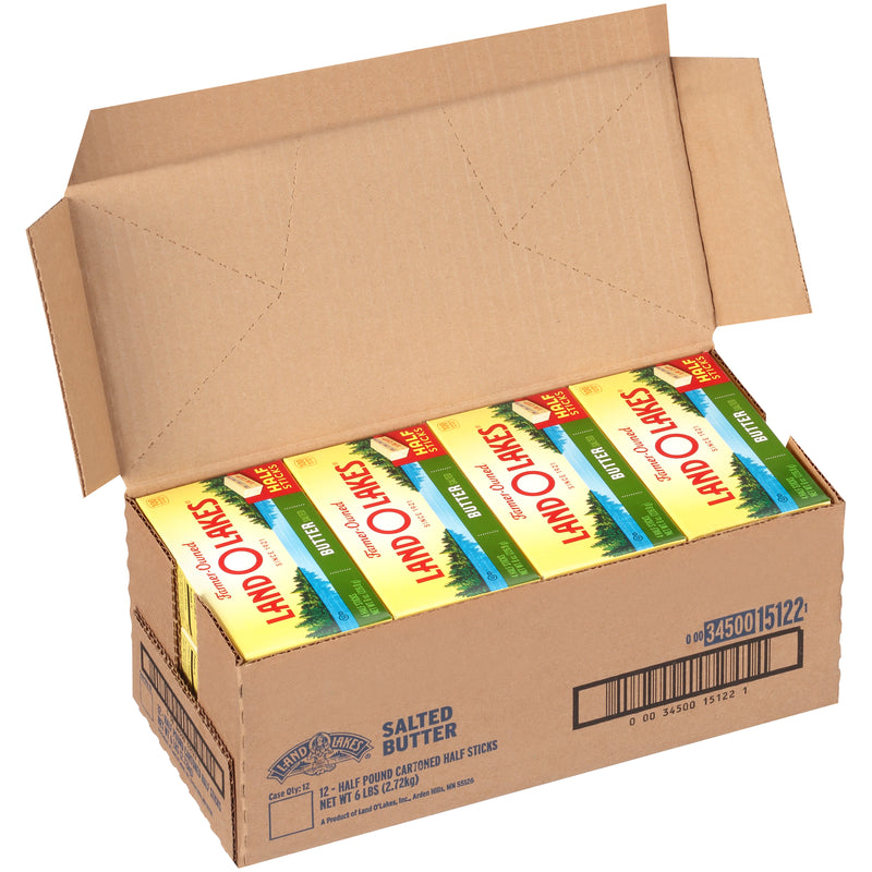 Land-O-Lakes® Half Stick Salted Butter 8 Ounce Size - 12 Per Case.