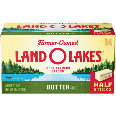 Land-O-Lakes® Half Stick Salted Butter 8 Ounce Size - 12 Per Case.
