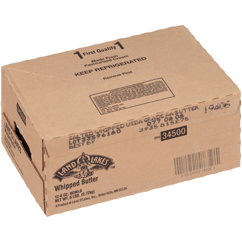 Land-O-Lakes® Salted Whipped Butter 8 Ounce Size - 12 Per Case.