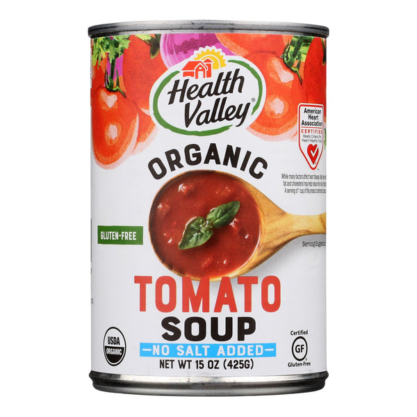 Health Valley Organic Soup - Tomato No Salt Added - Case of 12 - 15 Ounce.