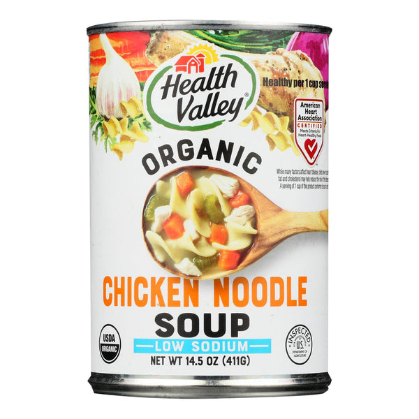 Health Valley Organic Soup - Chicken Noodle No Salt Added - Case of 12 - 14.5 Ounce.