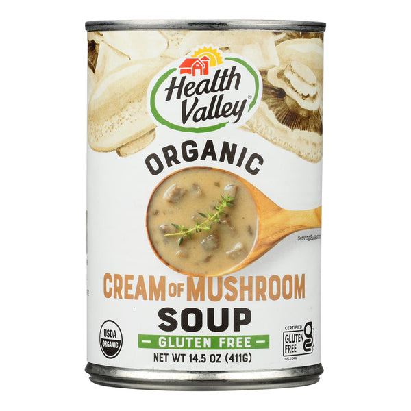 Health Valley Organic Soup - Mushroom Cream - Case of 12 - 14.5 Ounce.