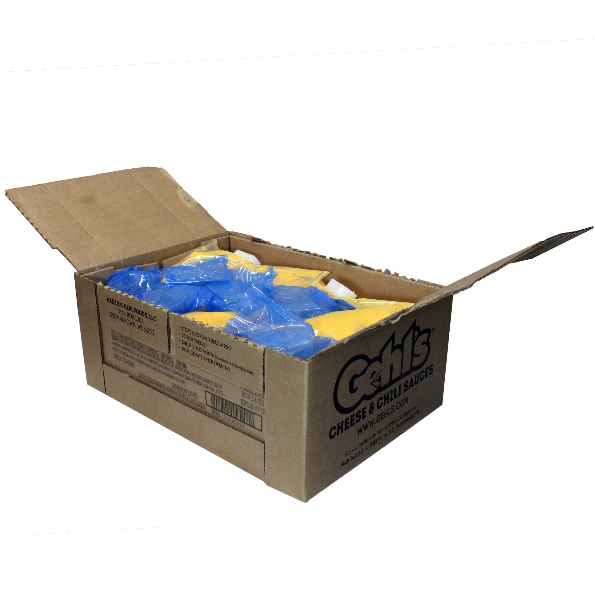 Gehl's Cheddar With Valves 60 Ounce Size - 6 Per Case.
