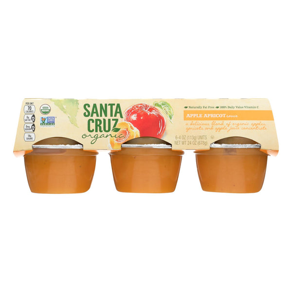 Santa Cruz Organic Apple Sauce - Apricot - Case of 12 - 4 Ounce.