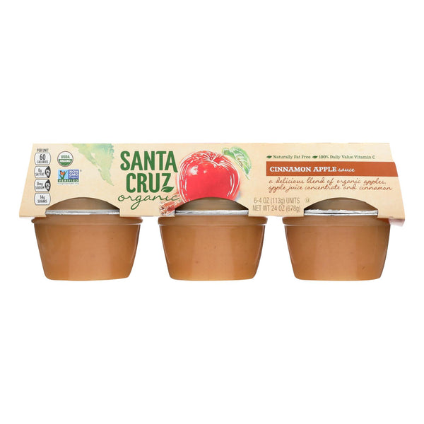 Santa Cruz Organic Apple Sauce - Cinnamon - Case of 12 - 4 Ounce.