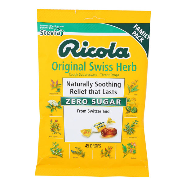 Ricola - Cghdrop Mnthrb Sugar Free W/stvia - Case of 6 - 45 Count