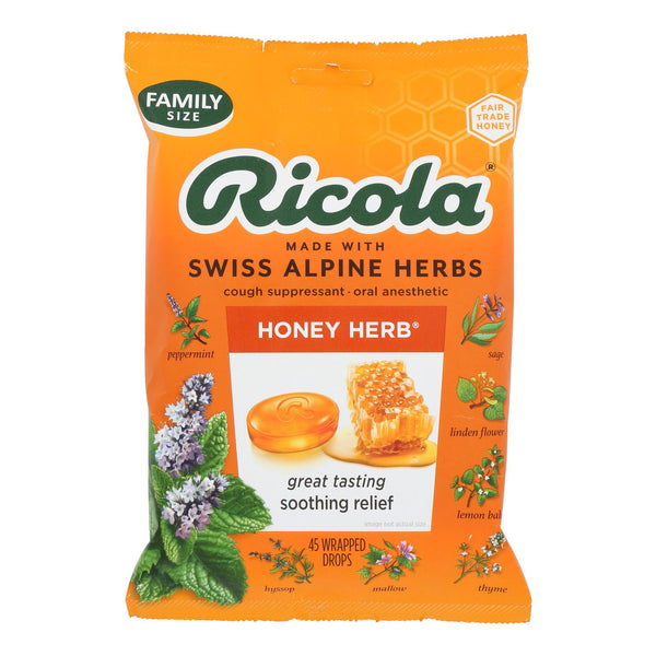 Ricola - Cough Drop Honey Herb - Case of 6-45 Count