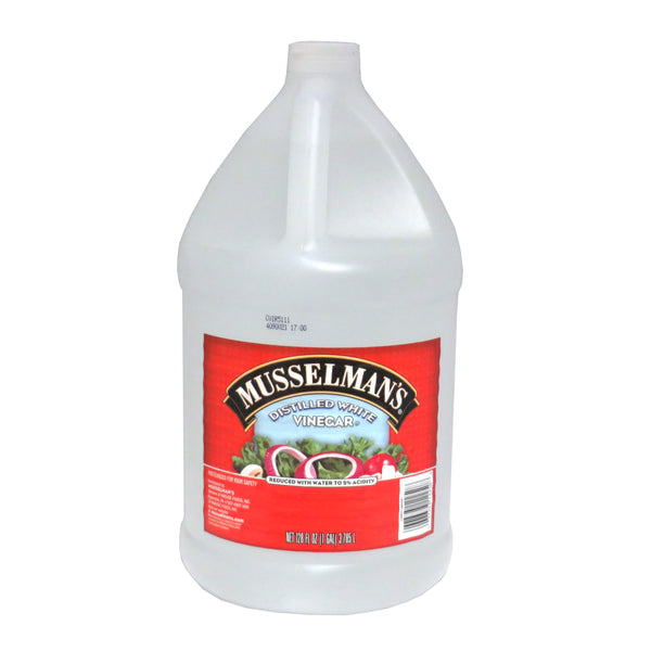 Musselman's Distilled White Vinegar Round Plastic Bottles 128 Fluid Ounce - 4 Per Case.