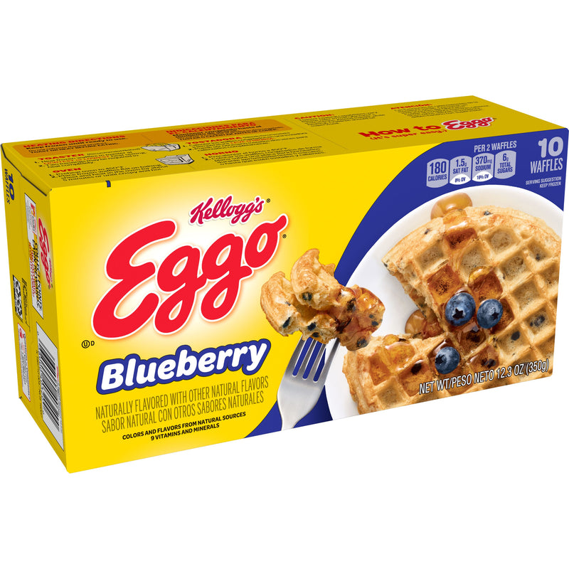 Kellogg's Eggo Waffles Blueberry 12.3 Ounce Size - 8 Per Case.