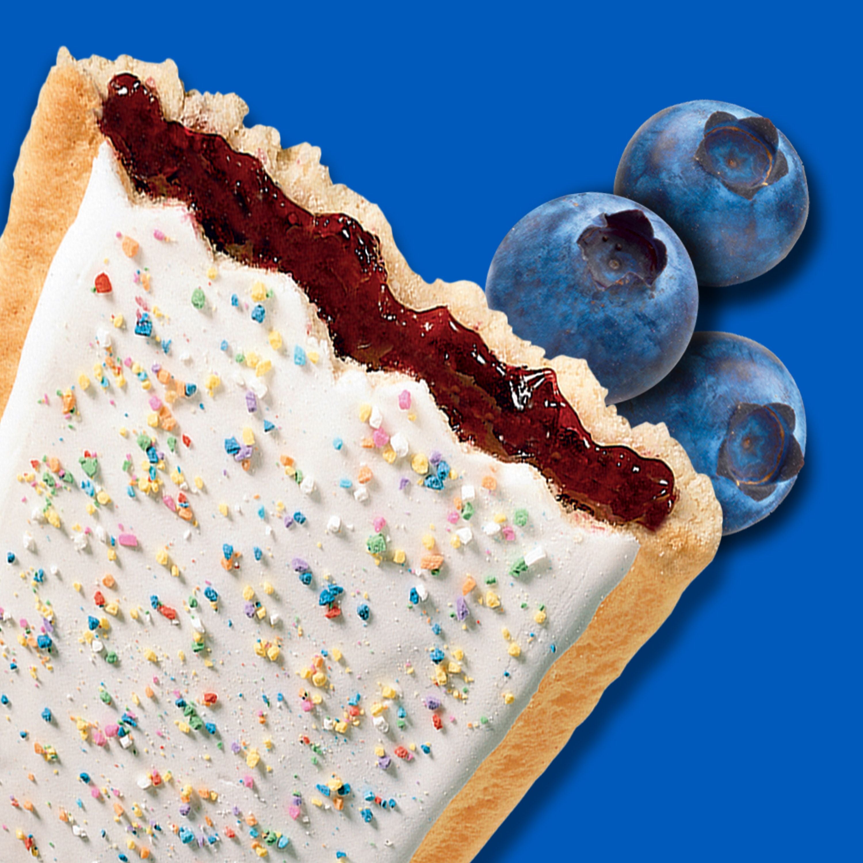 Kellogg's Pop-Tarts Whole Grain Frosted Blueberry Pastry 3.3 Ounce Size - 72 Per Case.
