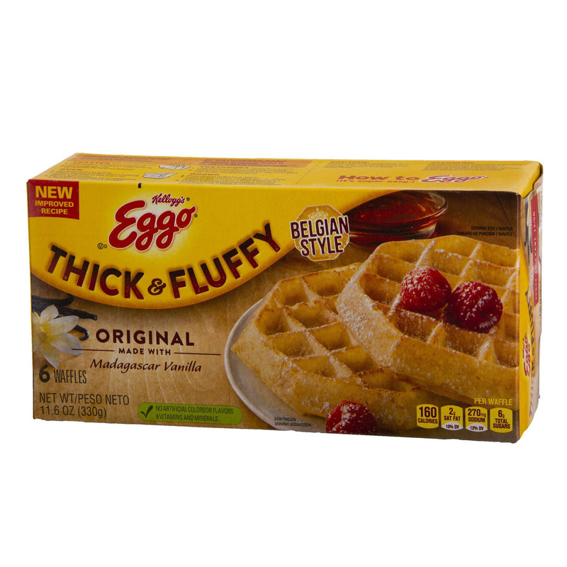Kellogg's Eggo Thick & Fluffy Original Waffles 11.6 Ounce Size - 8 Per Case.