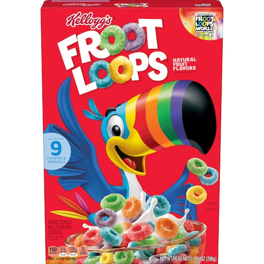 Kellogg's Froot Loops Cereal 10.1 Ounce Size - 16 Per Case.