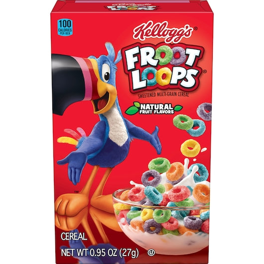 Kellogg's Froot Loops Cereal 0.95 Ounce Size - 70 Per Case.