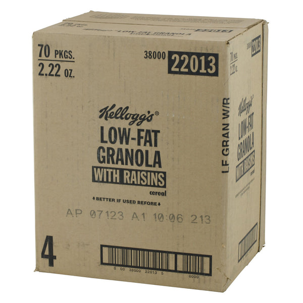 Kellogg's Low Fat Granola Cereal With Raisins 2.22 Ounce Size - 70 Per Case.