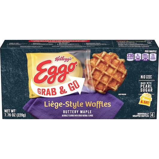 Kellogg's Eggo Waffles Liege Maple 4 Per 7.76 Ounce Size Box - 8 Boxes Per Case.