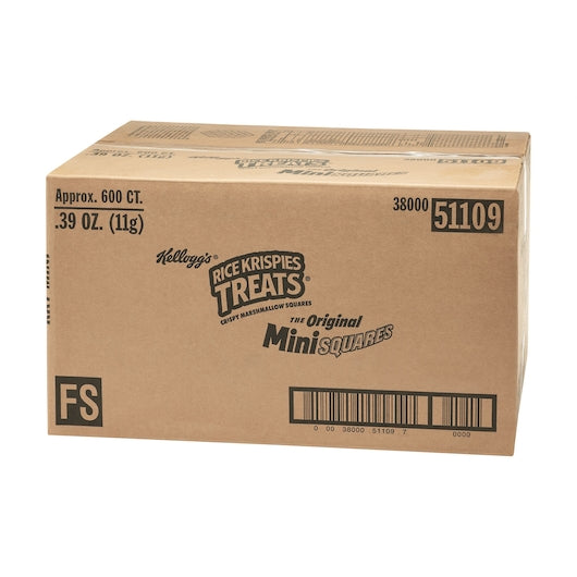 Kellogg's Rice Krispies Treats Mini Squares Original 0.39 Ounce Size - 600 Per Case.