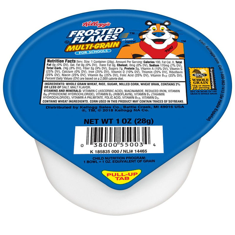 Kellogg's Reduced Sugar Frosted Flakes Cereal 1 Ounce Size - 96 Per Case.