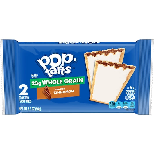 Kellogg's Pop Tarts Whole Grain Frosted Brown Sugar Cinnamon 3.3 Ounce Size - 72 Per Case.