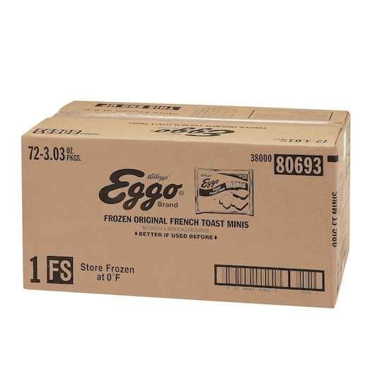 Kellogg's Eggo Bites Mini French Toast 3.03 Ounce Size - 72 Per Case.