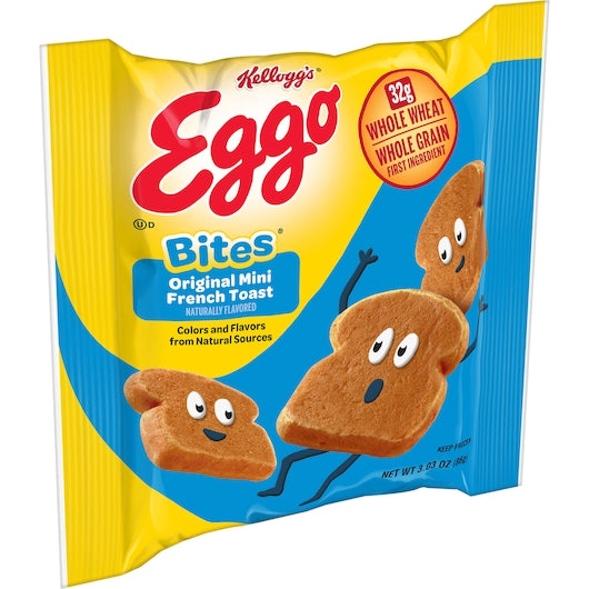 Kellogg's Eggo Bites Mini French Toast 3.03 Ounce Size - 72 Per Case.