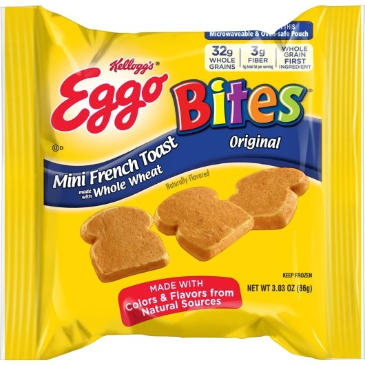 Kellogg's Eggo Bites Mini French Toast 3.03 Ounce Size - 72 Per Case.