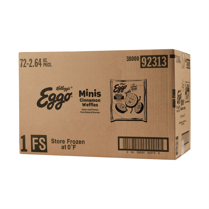 Kellogg's Eggo Bites Cinnamon Mini Waffles 2.64 Ounce Size - 72 Per Case.