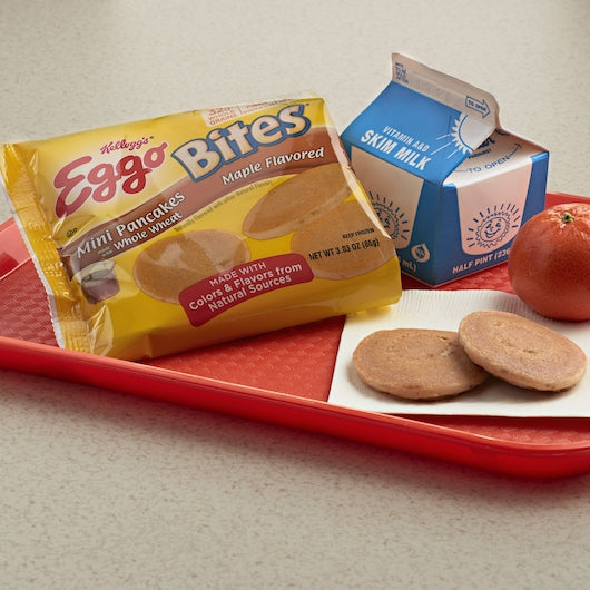 Kellogg's Eggo Bites Mini Maple Pancake 3.03 Ounce Size - 72 Per Case.