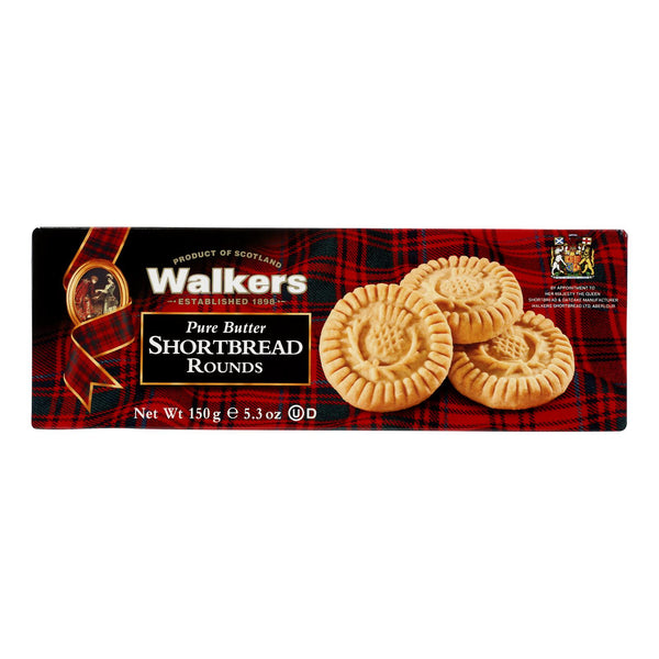 Walkers Shortbread - Pure Butter Round - Case of 12 - 5.3 Ounce.