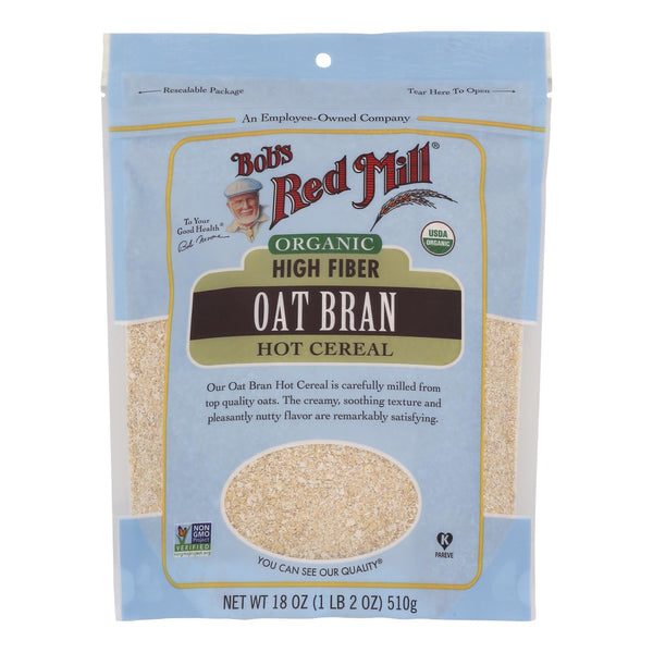 Bob's Red Mill - Oat Bran - Organic High Fiber Hot Cereal - Case of 4 - 18 Ounce.