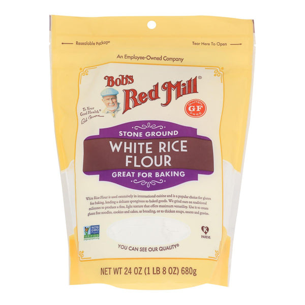 Bob's Red Mill - Flour Wht Rice Stne Ground - Case of 4-24 Ounce