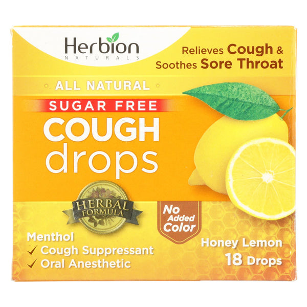 Herbion Naturals Honey Lemon Cough Drops  - 1 Each - 18 Count